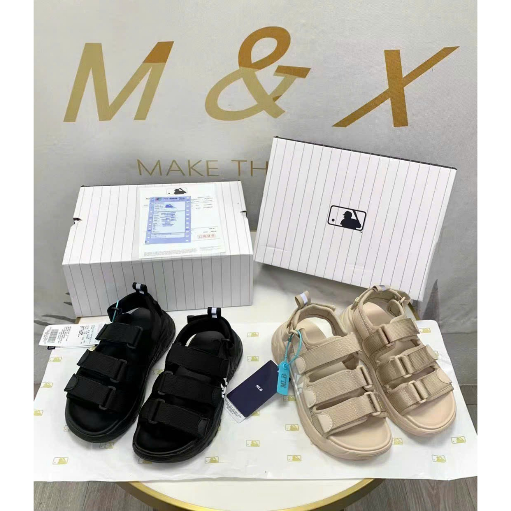 Sandal nữ ba quai dán chữ B / L A / N Y Nguyên hộp hãng cao cấp