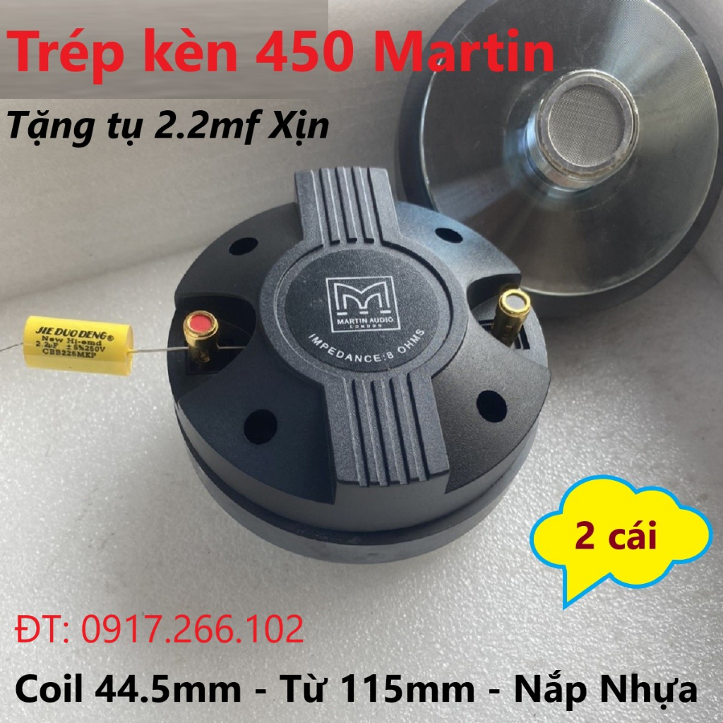 Loa Treble 450 Martin từ 115, Coil 44.5mm 8ohm, Hàng loại tốt nhập khẩu Mới - Giá 2 Chiếc