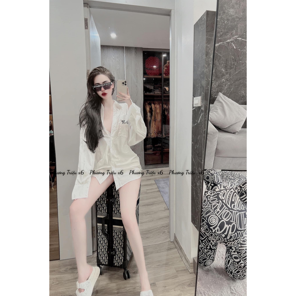 Áo Sơ Mi Nữ Trắng Hàng Hiệu Siêu Hot <3 áo sơ mi nữ dài tay họa tiết hàng hiệu trending 2023 <3