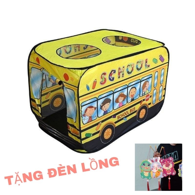 Lều Vui Chơi tự Động Lắp Đặt Họa Tiết Hoạt Hình Xe Buýt Cho Bé (TẶNG ĐÈN LỒNG TRUNG THU)