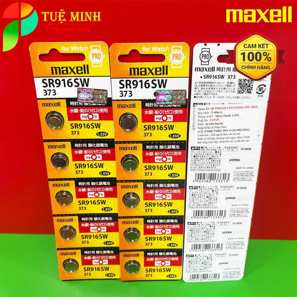 Vỉ 5 Viên Pin đồng hồ Maxell SR626SW /SR621SW /SR416SW /SR521SW /SR516SW/SR616SW/SR716SW/SR721SW /SR726SW /SR920SW / 927