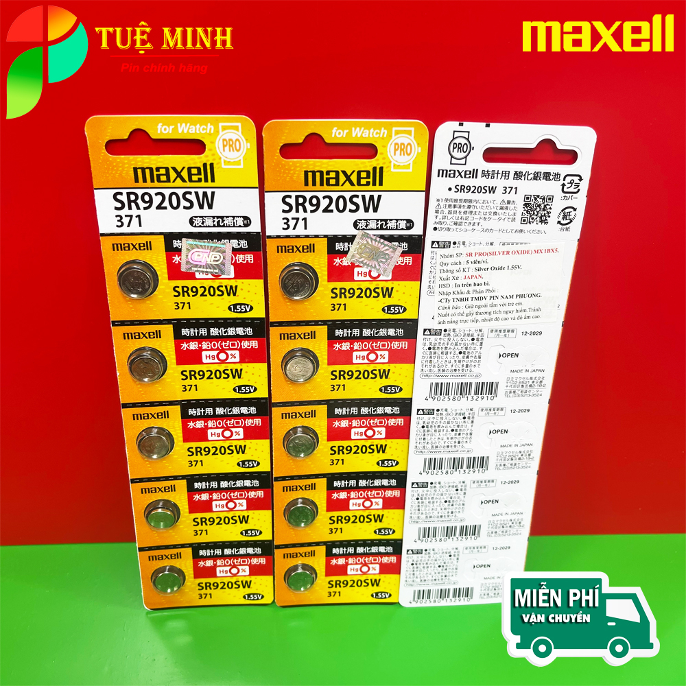 Pin đồng hồ Maxell SR626SW /SR621SW /SR416SW /SR521SW /SR516SW/SR616SW/SR716SW/SR721SW /SR726SW /SR920SW / 927 /936