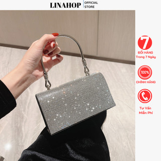 Túi xách nữ dự tiệc đính đá, ví, clutch nữ dự tiệc gắn đá sang trọng túi xách Linahop
