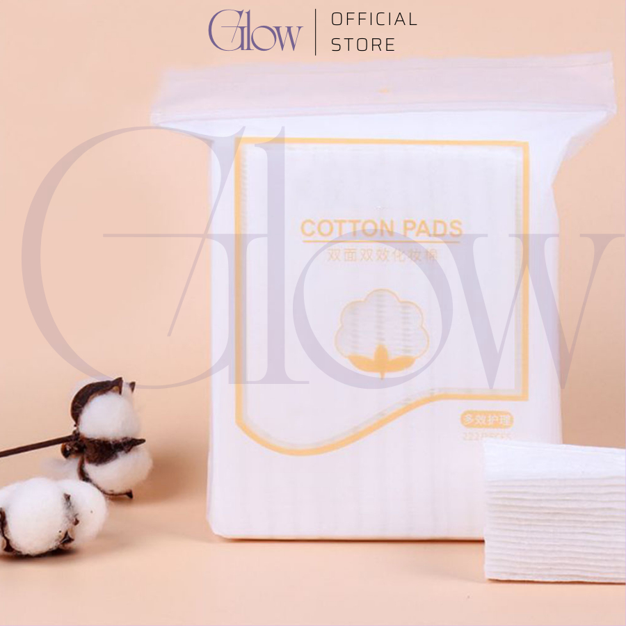 Bông Tẩy Trang 222 Miếng 3 Lớp Cotton Sợi Tự Nhiên GLOW WAXING Phù Hợp Mọi Loại Da