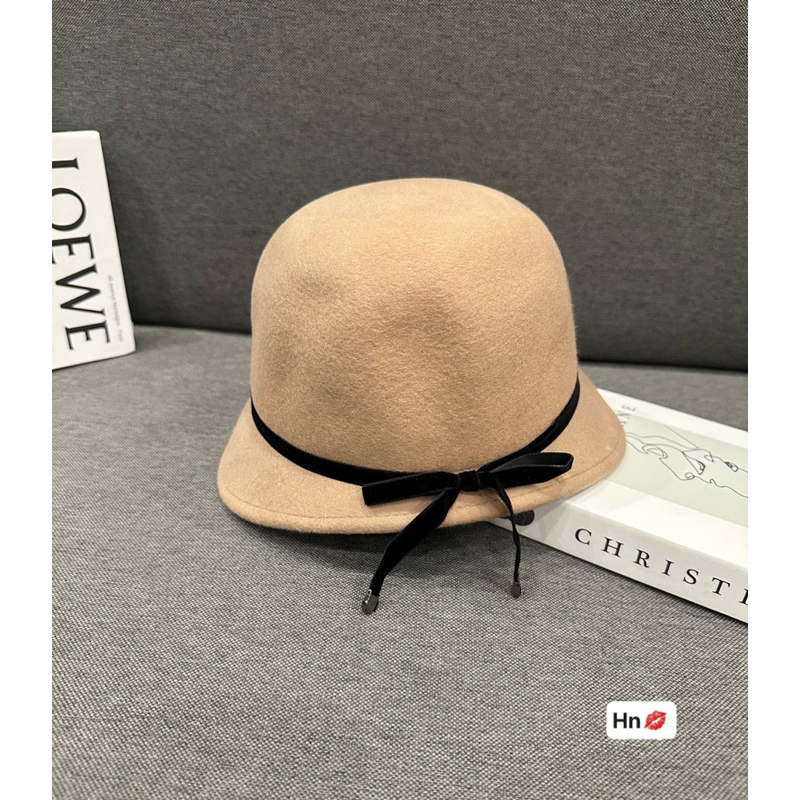 Mũ cụp nơ bé, dạ ép, hàng quảng châu, có 2màu