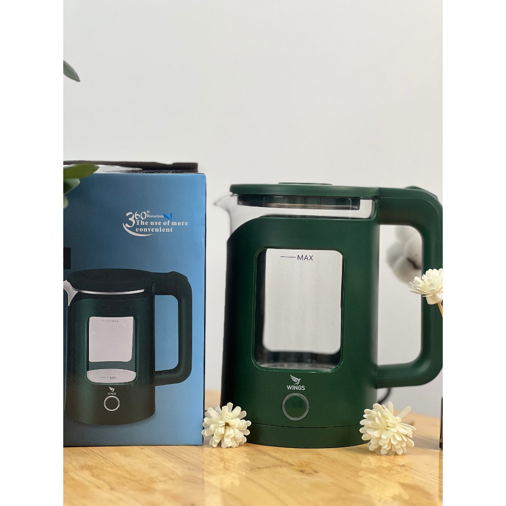 Ấm đun nước 2 lớp đèn led Wings - đun sôi nhanh - Bảo hành chính hãng 24 tháng
