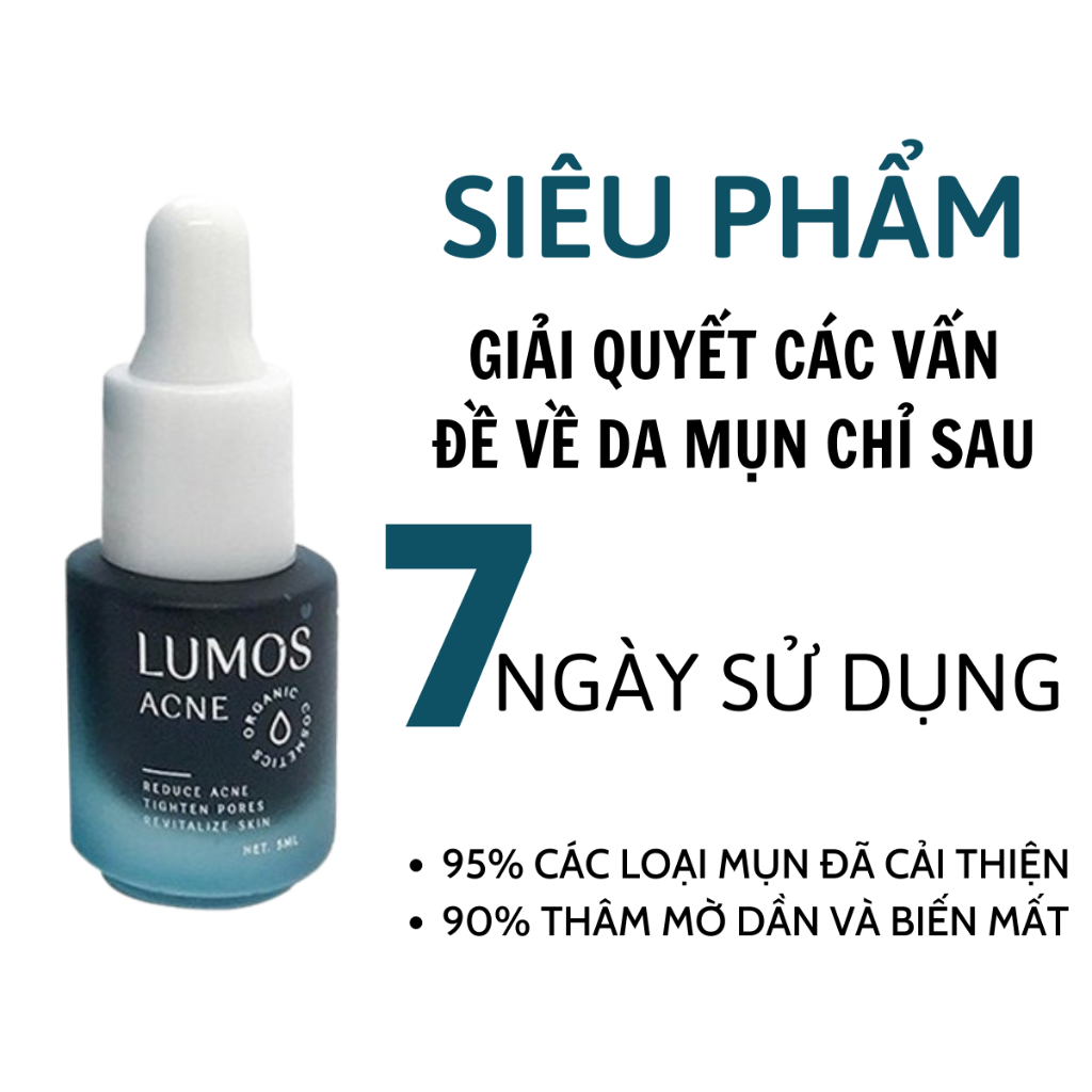 (Mẫu 2023) Serum Mụn LUMOS ACNE Chính Hãng Giúp Sạch Mụn, Làm Mờ Vết Thâm,Đều Màu Da,Se Khít Lỗ Chân Lông 5m