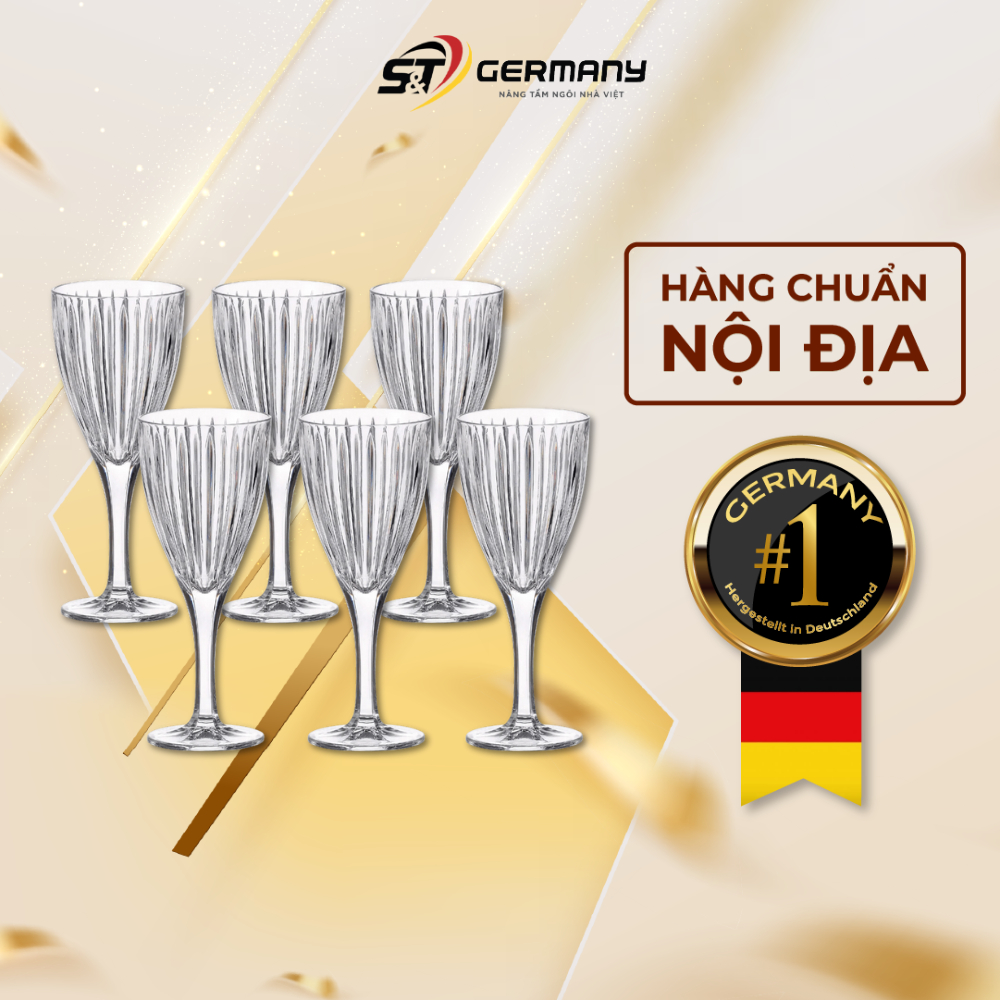 Bộ 6 Ly Vang Đỏ Pha Lê Bohemia Skyline Nội Địa Đức Dung Tích 320ML Ly Sang Trọng GermanySnT 290138
