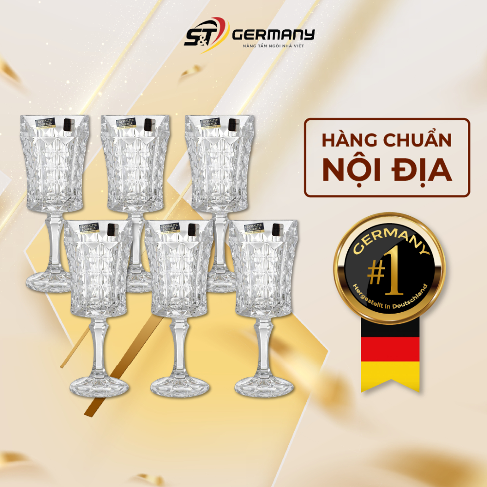 Bộ 6 Ly Bohemia Diamond Nội Địa Đức Dung Tích 200ml Ly Pha Lê Sang Trọng GermanySnT 290134