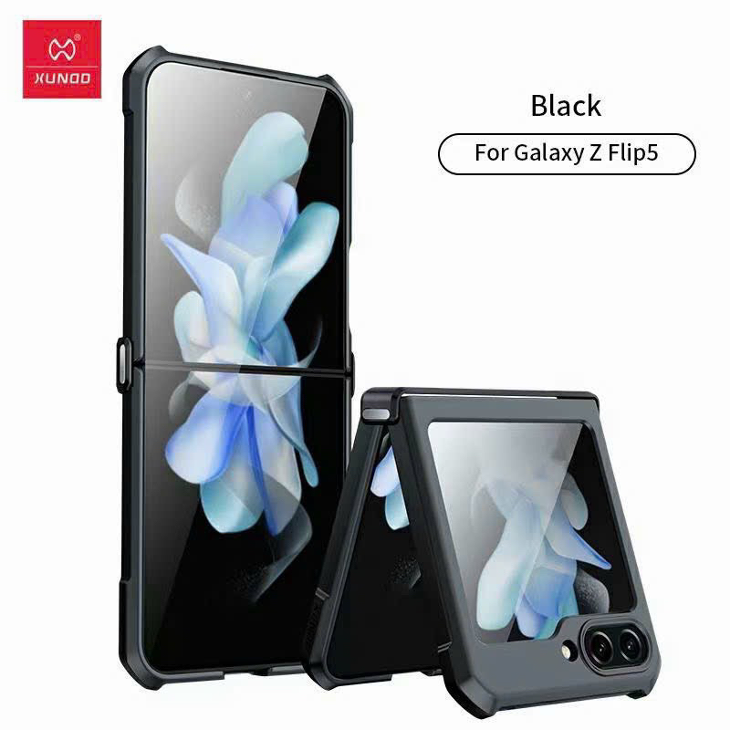 Samsung Z Flip 5 5G_ Ốp lưng Xundd 3in1 ốp chống sốc + kính bảo vệ màn hình phụ + Bản lề bảo vệ máy 
