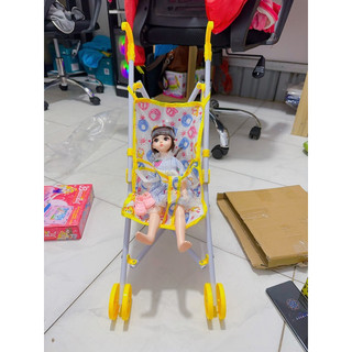 Túi đồ chơi xe dẩy búp bê cho bé bộ gồm 1 búp bê và 1 xe đẩy cho bé 136-22