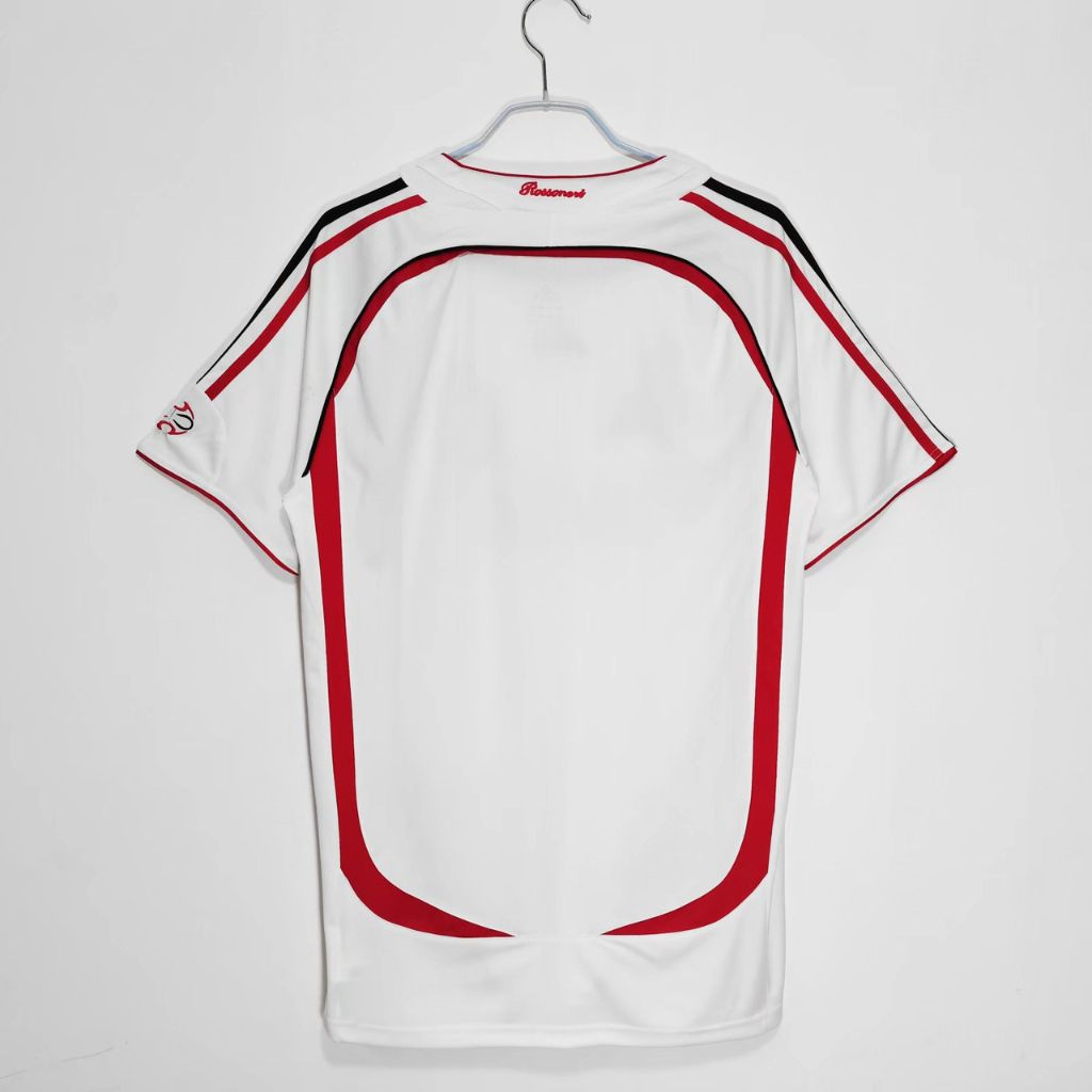 Áo bóng đá retro acmilan 2006 trắng vải Cotton Polyester thời trang blockcore