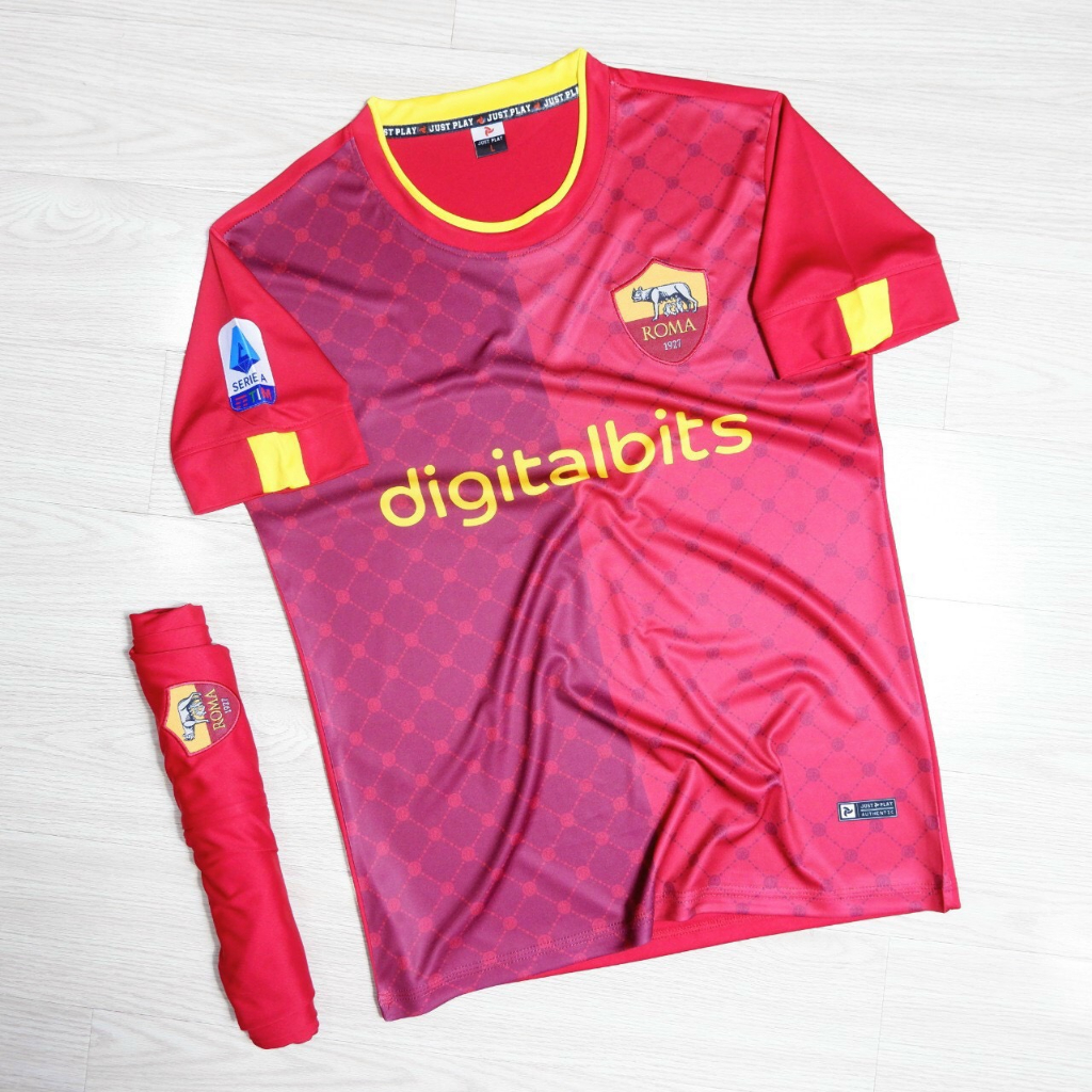 Bộ quần áo bóng đá As Roma Logo thêu thun lạnh cao cấp mới nhất B13