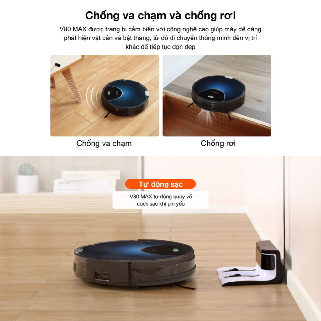 Robot Hút Bụi Lau Nhà ILife V80 Max Bản Quốc Tế Hàng Chính Hãng bảo hành 12 tháng
