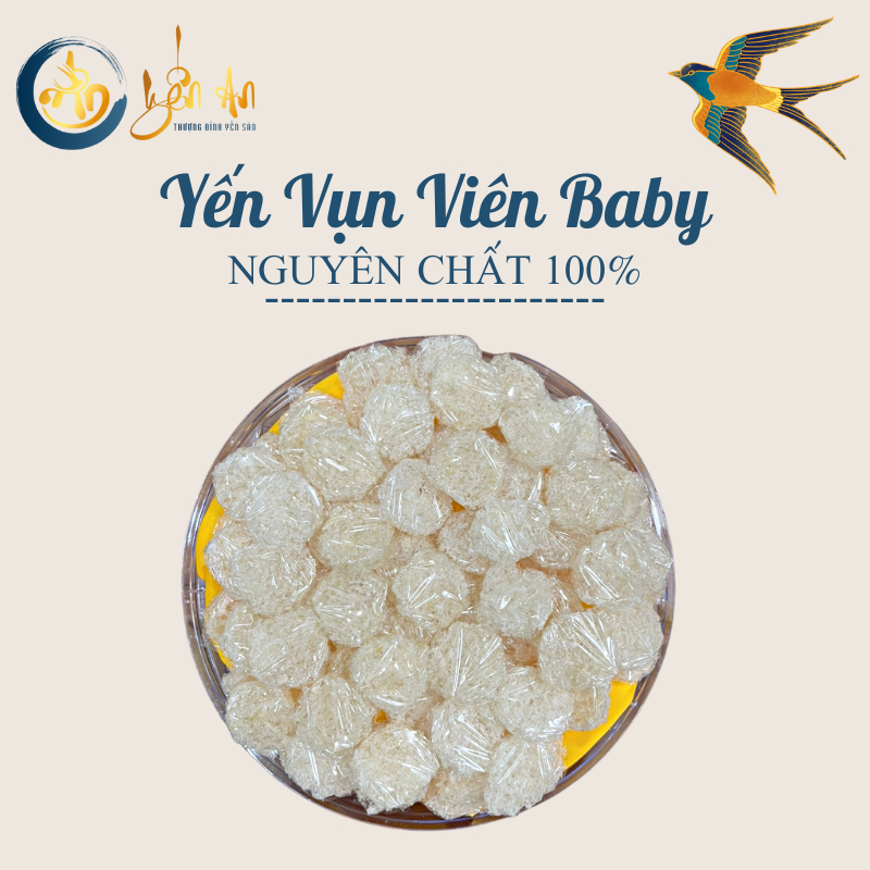 Yến Vụn Viên Baby Nguyên Chất Phù Hợp Cho Trẻ Em, Người Cao Tuổi, Hộp 50gr,100gr Từ 45-100 Viên