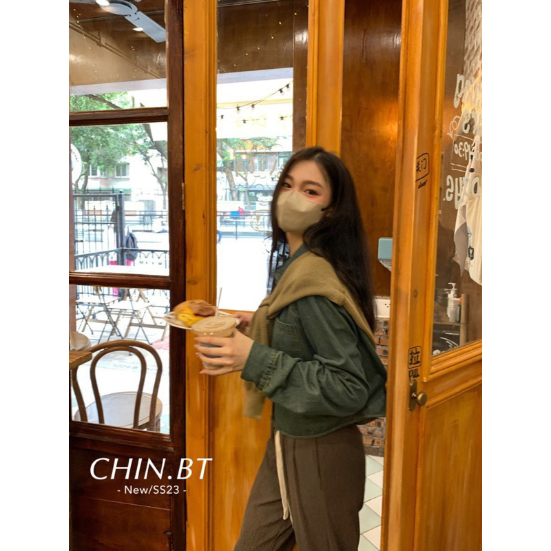 Áo Sơmi Bò Kèm Khăn Hot Hit Korean L1