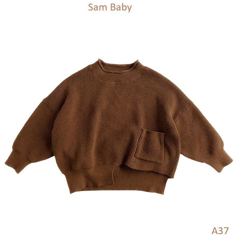 Áo len túi sườn vạt lệch cho bé-Sam Baby-A37