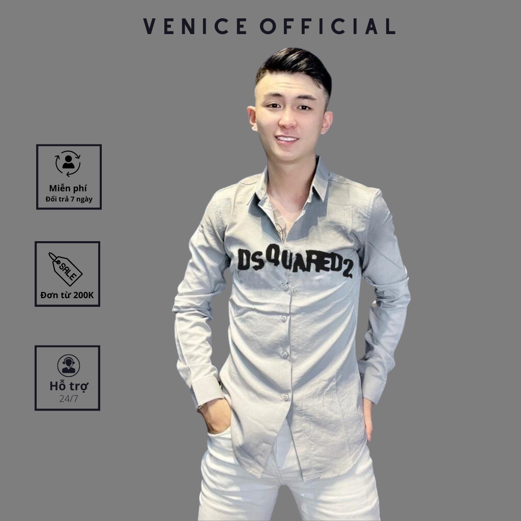 Áo sơ mi loang nam cao cấp VENICE dài tay dáng slimfit, cổ bẻ, chất mềm mát, dáng ôm, co giãn