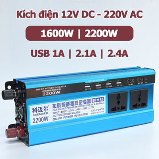Bộ kích điện inverter biến tần 1600w 2200w biến tần caemaer chuyển đổi điện dc 12v lên ac 220v