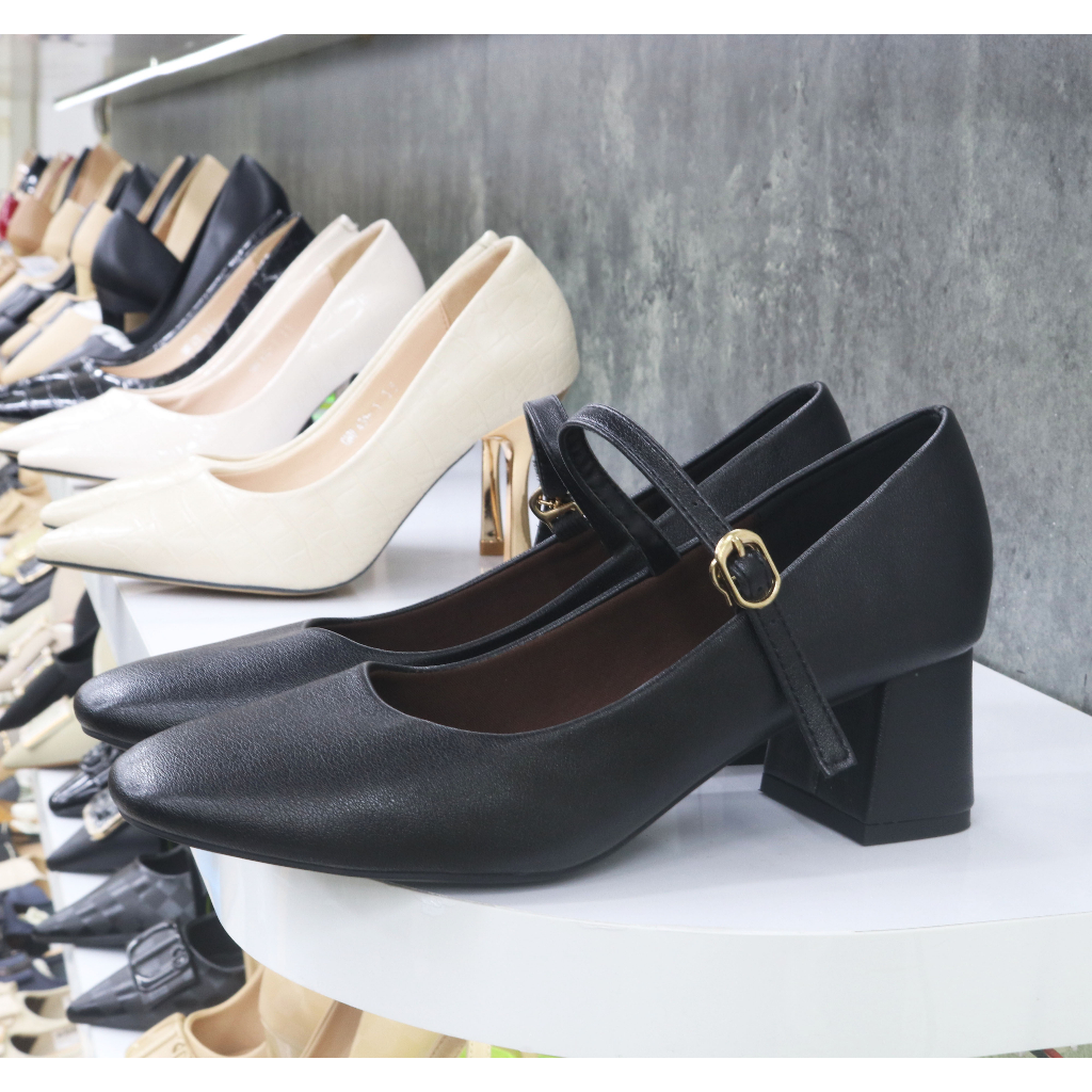 Giày Công Sở -Giày Cao Gót Nữ HT.NEO Mũi Tròn , Gót Cao 5cm Thanh Lịch GL01