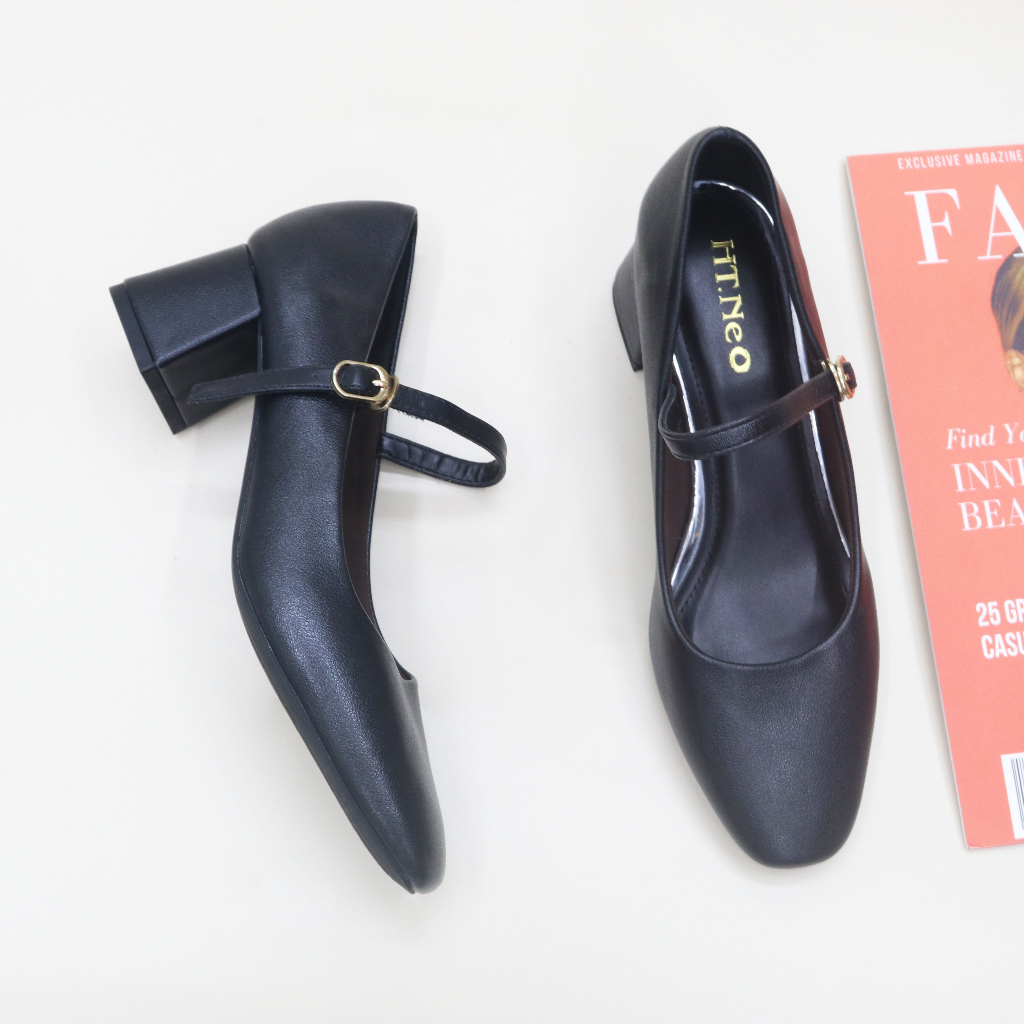 Giày Công Sở -Giày Cao Gót Nữ HT.NEO Mũi Tròn , Gót Cao 5cm Thanh Lịch GL01