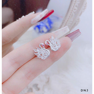 Bông tai thiên nga bạc