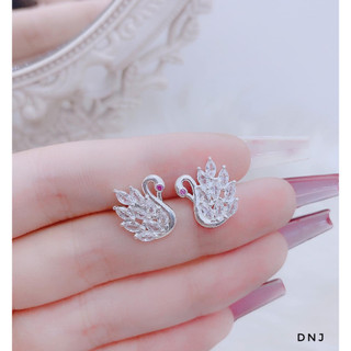 bông tai thiên nga bạc
