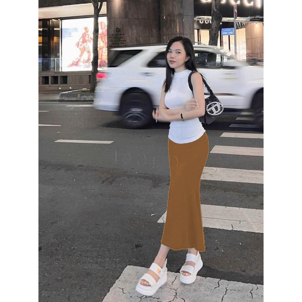 Set áo sát nách váy đuôi cá dáng dài