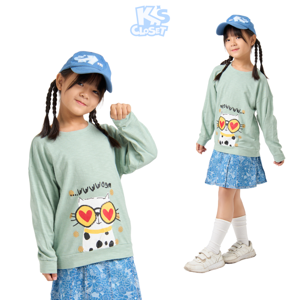 Áo Jumper Chất Liệu Cotton Cho Bé Gái K'S CLOSET 10-52kg (2-14 tuổi) E118TEF E009TWF / E008TWF / E007TWF TM