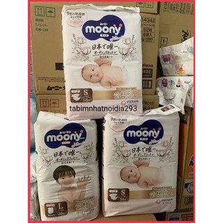 (Combo 2 bịch) Tã Bỉm MOONY NATURAL Nội Địa Nhật dán/quần NB63/S58/M46/L38/L36/XL32