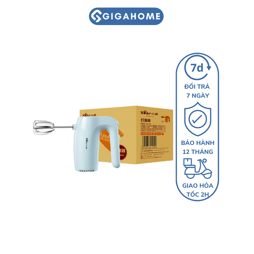 Máy Đánh Trứng, Khuấy Bột, Trộn Gia Vị Cầm Tay 5 Tốc Độ Đa Năng Bear DDQ-B02P5 GIGAHOME TL-005