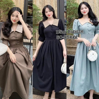 [50-95kg] Đầm Váy Cổ Nhọn Bisgsize Dự Tiệc Cho Nàng Béo Múp Xinh Dễ Thương