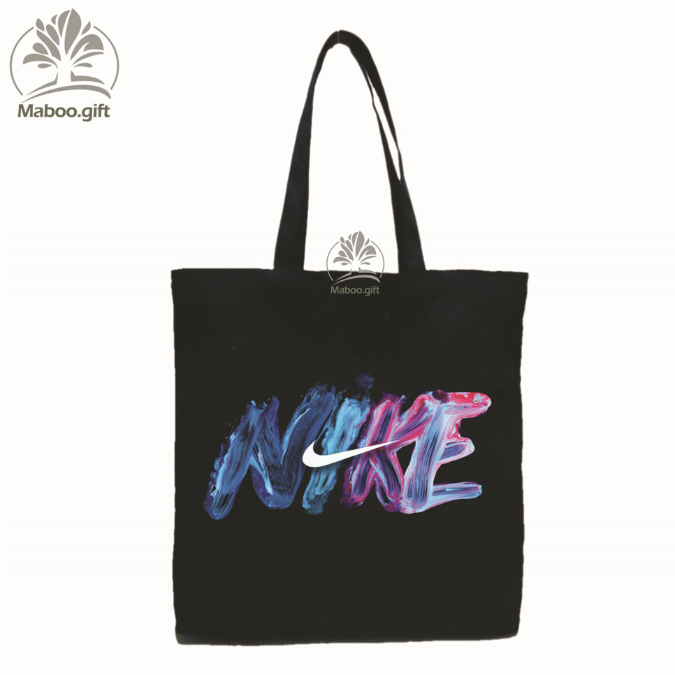 Túi vải Tote/canvas in logo Nike 04_Màu Đen _LG
