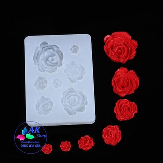 Khuôn silicon 7 hoa hồng cn / 2506.031