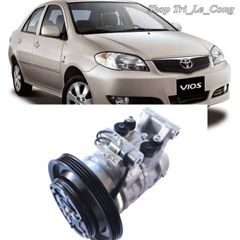 Lốc lạnh Vios xe hơi ô tô hàng bãi mới Toyota đời 2004 2005 block máy nén điều hòa giàn nóng 2003-2006