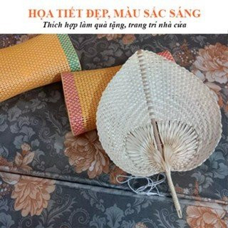 Quạt tre trang trí quạt nan treo tường decor đan thủ công