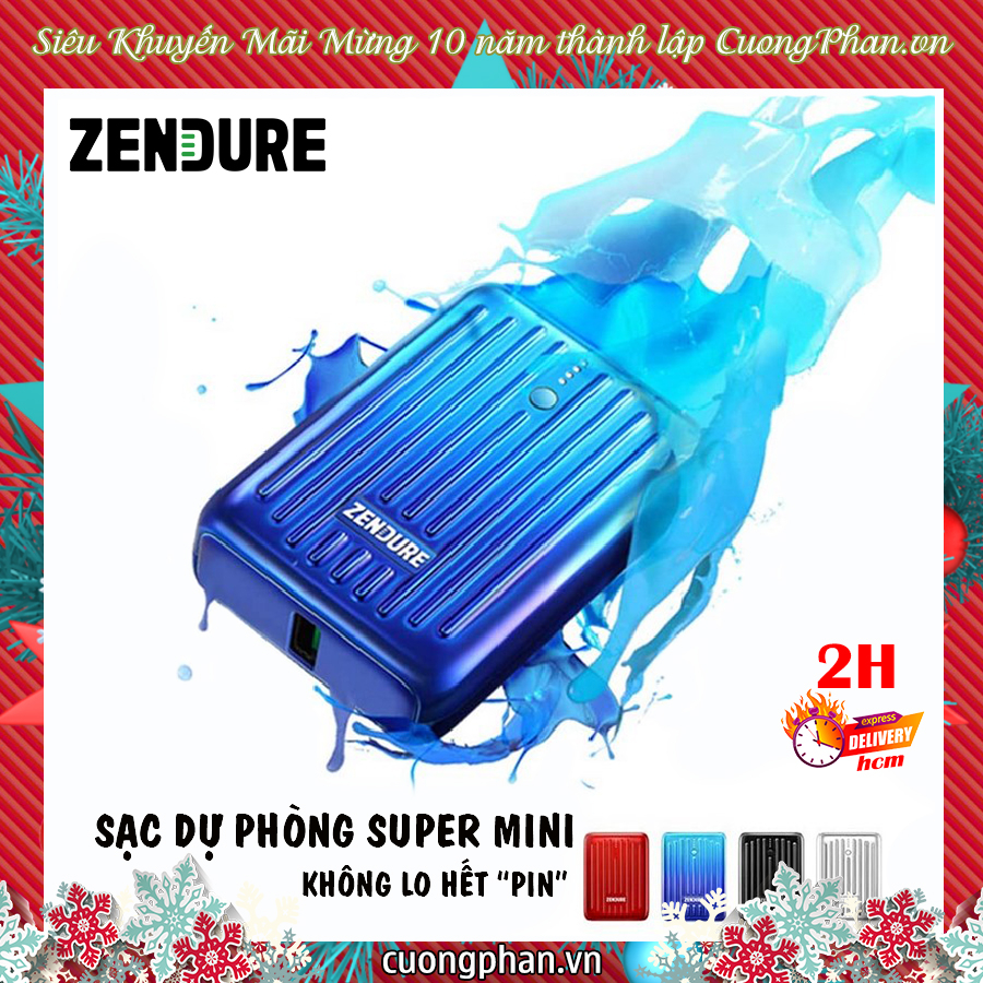Pin Sạc Dự Phòng Siêu Nhỏ ZENDURE SUPER MINI 10.000mAh - Type C - Thương Hiệu Mỹ - Bảo Hành 2 Năm