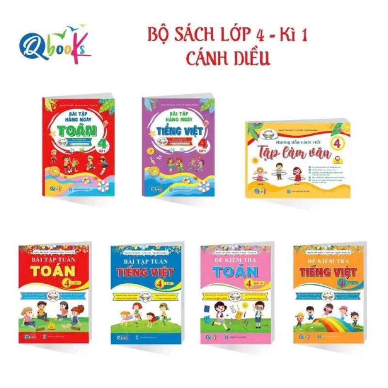 Sách - Đề Kiểm Tra, Bài Tập Tuần Và Bài Tập Hằng Ngày Toán Và Tiếng Việt Lớp 4 - Cánh Diều - Học Kì 1