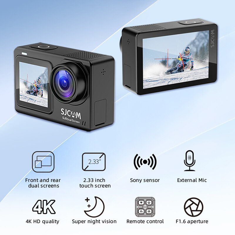 Camera Hành Trình, Camera Hành Động Cho Xe Đạp, Xe Máy SJCAM SJ 8 Quay Phim Chống Rung 4K