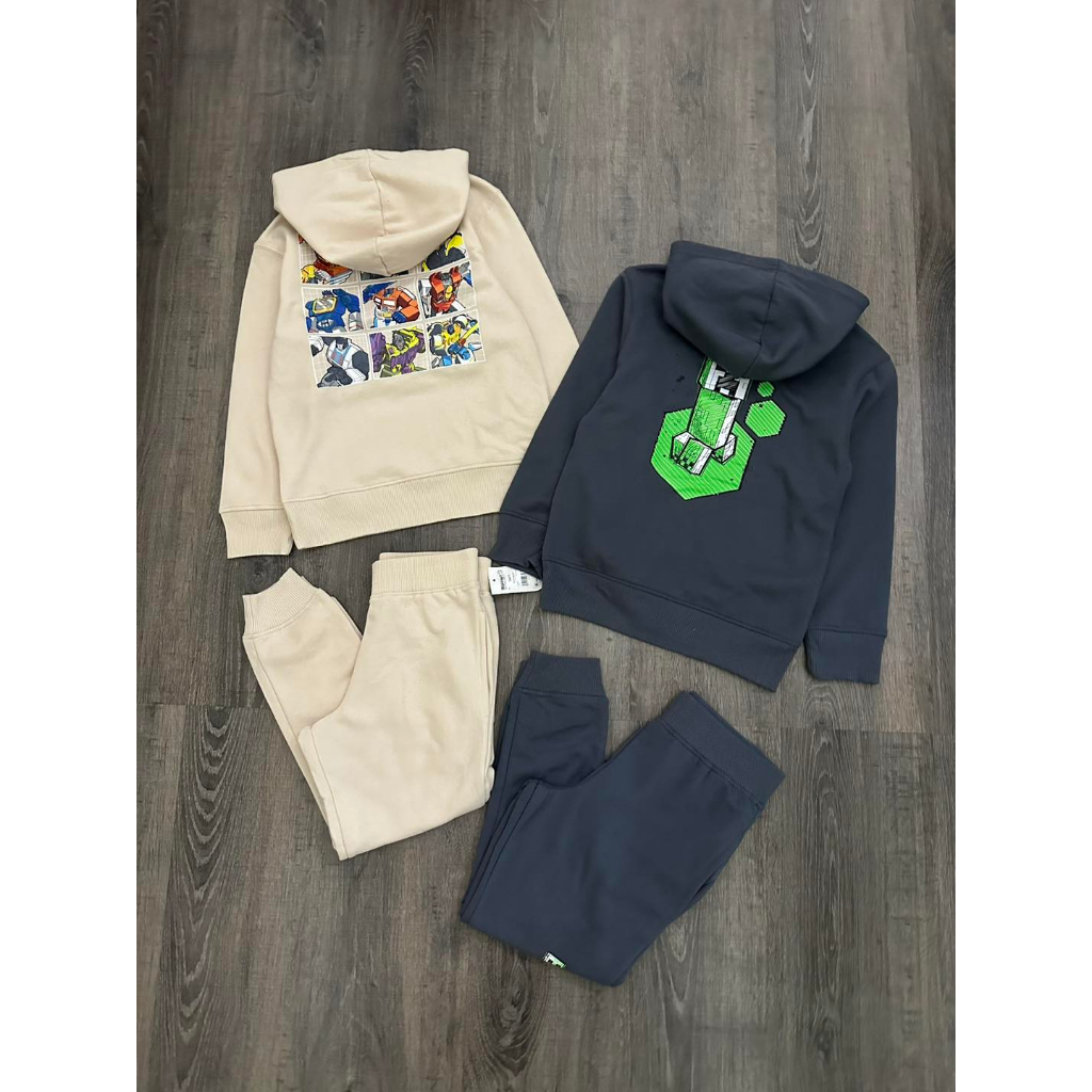 Bộ hoodie hình in sau cho bé