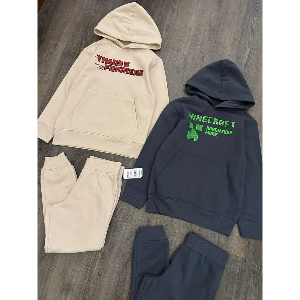 Bộ hoodie hình in sau cho bé