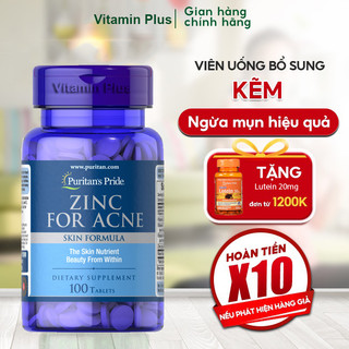 Viên uống kẽm giảm mụn Puritan's Pride Zinc For Acne 100 viên