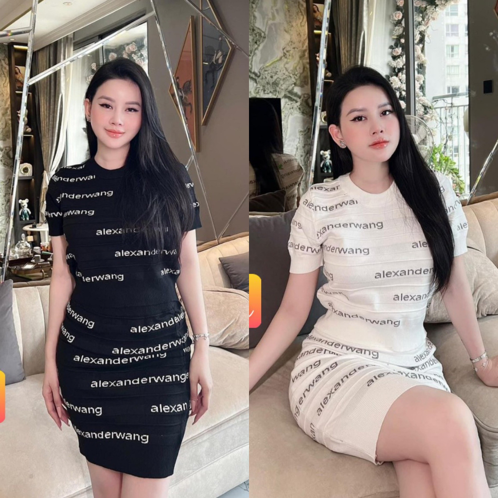 Set len mtg chữ Alexan.derwang cổ tròn hàng QC