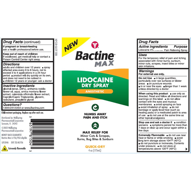 Bactine Max Dry Spray Xịt Giảm Đau & Khô Vết Thương - NEW