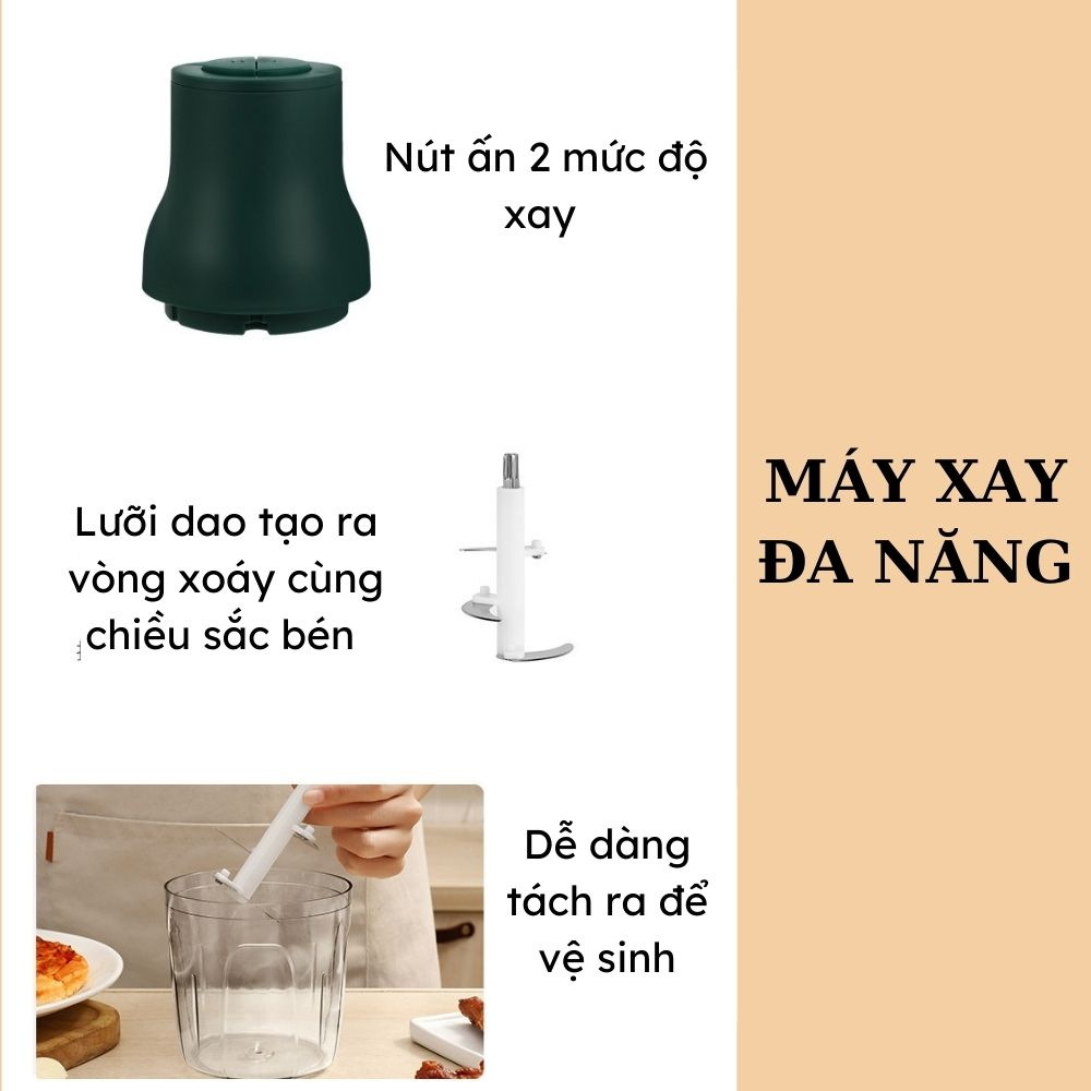 Máy Xay Đa Năng, Xay Thịt, Xay Đá, Dung Tích 1000ml