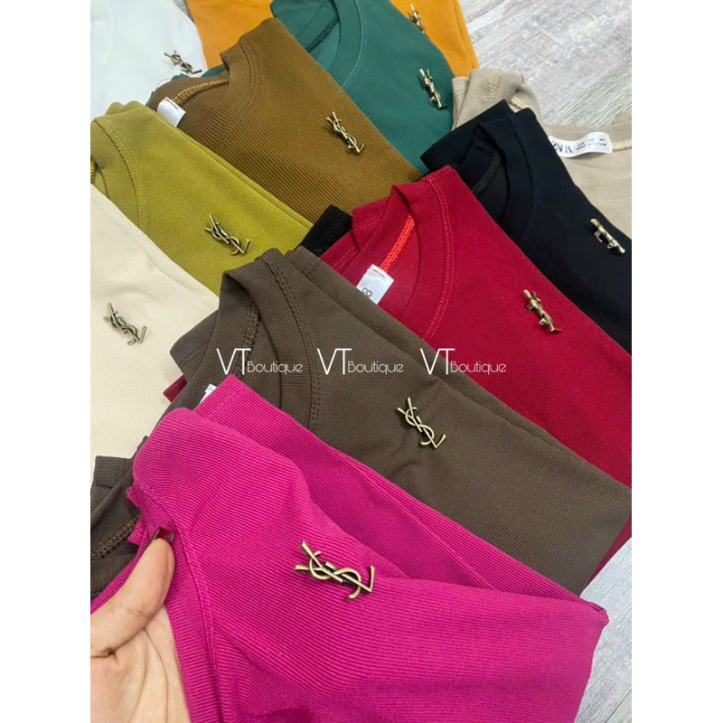 ÁO THUN TĂM HÀN YS TAY DÀI DÁNG ÔM CO GIÃN CỔ TRÒN MS11529