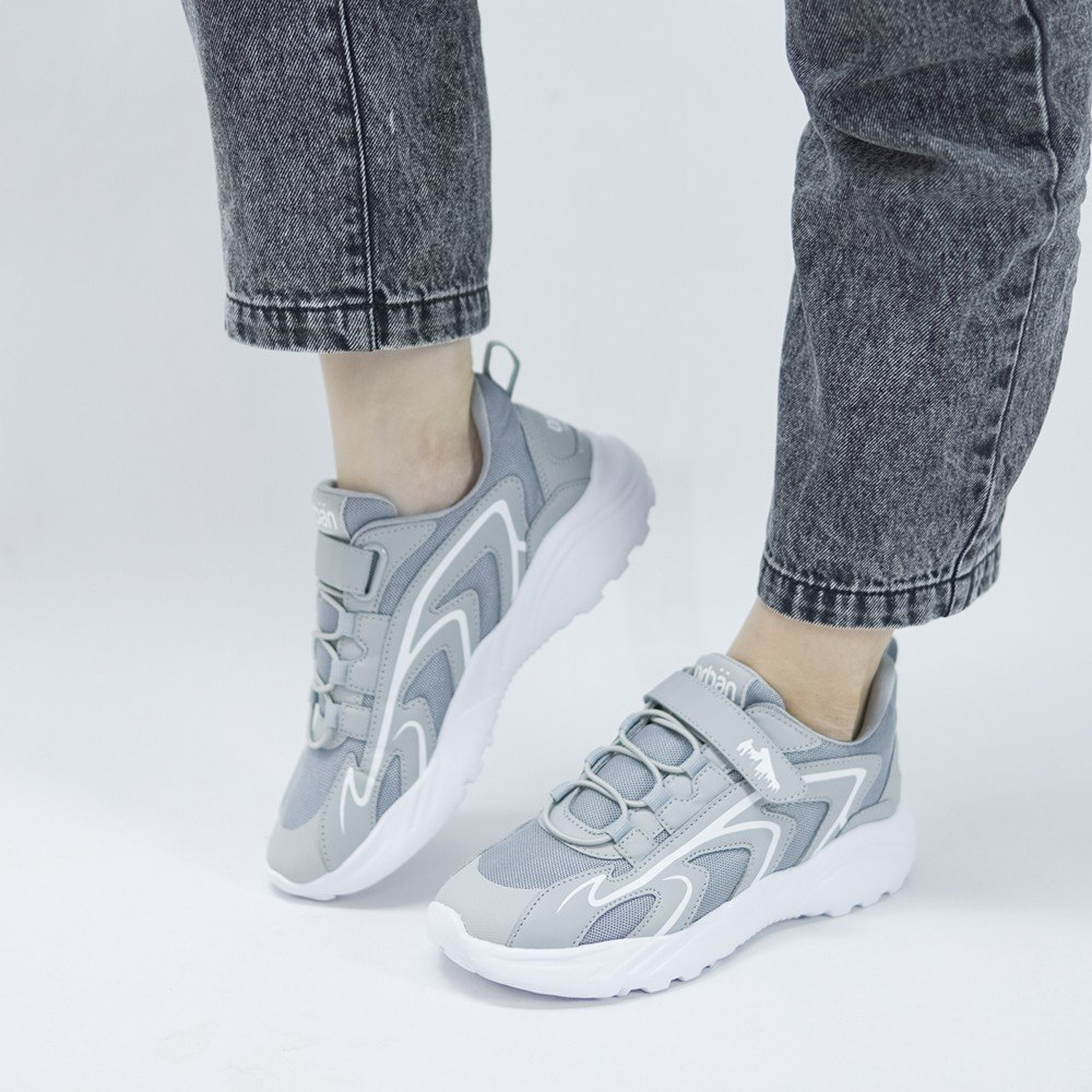 Giày Sneaker cho trẻ em Urban TB2304 full màu đen-ghi- xanh chàm