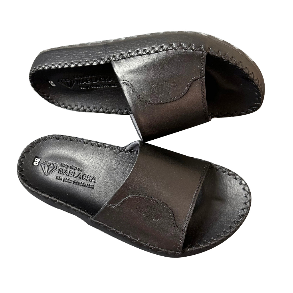 Dép da nam quai ngang D79 chất liệu da bò kiểu dáng thời trang năng động