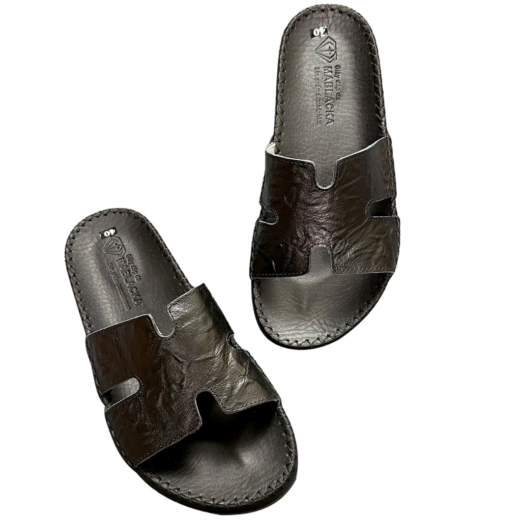 Dép da nam quai ngang D79 chất liệu da bò kiểu dáng thời trang năng động