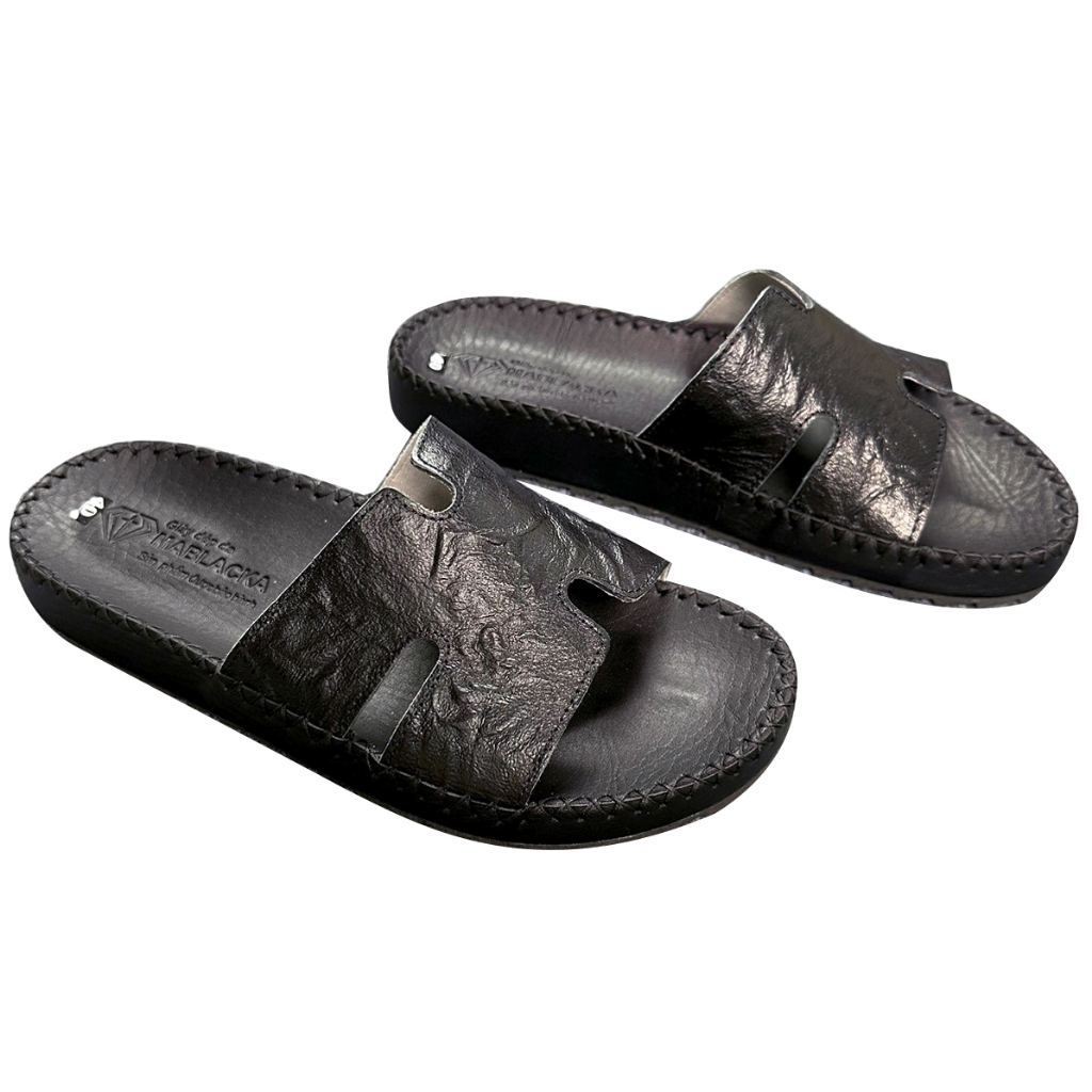 Dép da nam quai ngang D79 chất liệu da bò kiểu dáng thời trang năng động